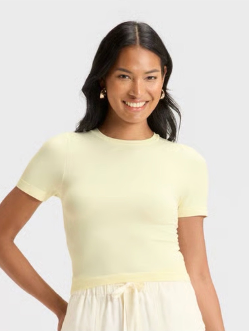 Women's Slim Fit Short Sleeve Seamless Baby T-Shirt